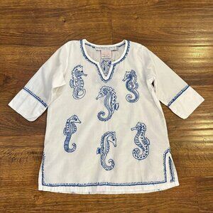 Gretchen Scott Designs seahorse embroidered coverup dress